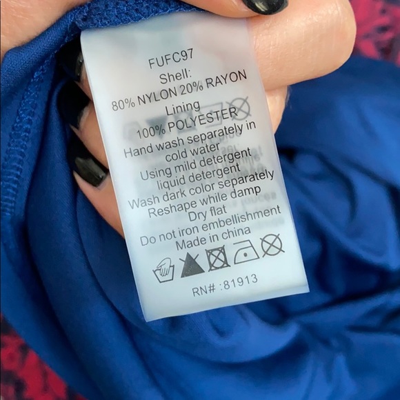 Anthropologie Tracy Reese Red/Navy Lace Dress - Picture 7 of 7